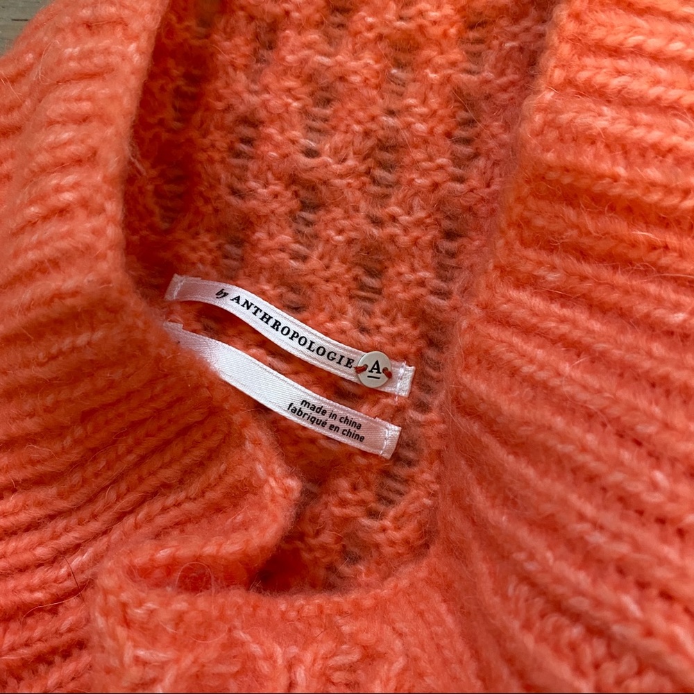 NWT Coral Anthropologie Bia Mock Neck Tunic Sweater L - Picture 4 of 8